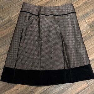 Ann Taylor Elegant Black and Gold A-Line Skirt